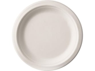 Bord suikerriet 23cm wit/pk50