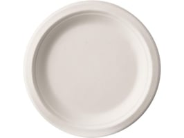 Bord suikerriet 23cm wit/pk50