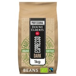 Koffie Douwe Egberts espresso bonen dark roast Organic en Fairtrade 1000gr artikel afbeelding