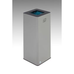 QUADRO afvalbak voor kringloopmateriaal plaatstaal, met klemring zilverkleurig/antraciet artikel afbeelding