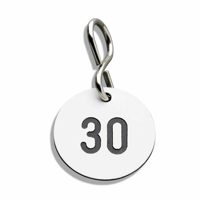 Kunststof sleutelhanger met S-haak, Ø 30 mm