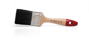 Platte kwast, S. 603 zwart synthetisch haar, houten beverstaart steel, dubbeldik