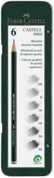 Potloden Faber-Castell Jumbo 9000 6 hardheden in blik