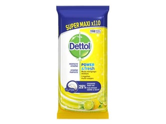 Dettol Power And Fresh Multi-Reinigingsdoekjes, Citrus (pak 110 stuks) artikel afbeelding