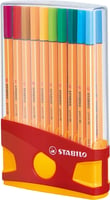Fineliner STABILO point 88 ColorParade geel/rood etui à 20 kleuren