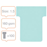 Nobo T-planbordkaarten index 1,5, ft 53 x 45 mm, blauw