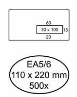 Envelop Quantore venster C5/6 vr 114x229 80gr zelfk. wit
