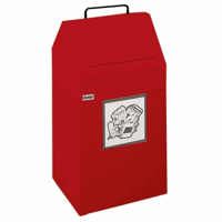 Afvalbak voor kringloopmateriaal met inwerpklep inhoud 45 l (Kleur: Rood)