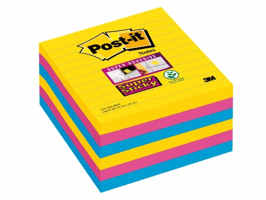 Memoblok Post-it 675 Super Sticky 101x101mm lijn Rio