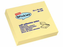Staples Notitieblok - Geel 76 x 76 mm (doos 12 x 100 vel)