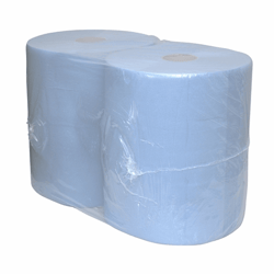 Industrierol cellulose blauw geperforeerd, 3-laags verlijmd 37 cm x 190 meter. artikel afbeelding