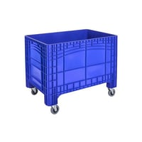 Grote bak inhoud = 535 l, 4 zwenkwielen, waarvan 2 met vastzetters blauw