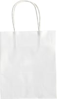 Papieren zakjes met handvat 110g/m² 18x21x8cm kraft wit set à 20 stuks
