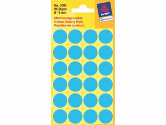 ETIKET AVERY ZWECK 3005 18MM BLAUW 96ST artikel afbeelding