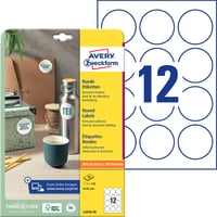 Etiket Avery Zweckform L3416-10 rond 60mm wit 120stuks