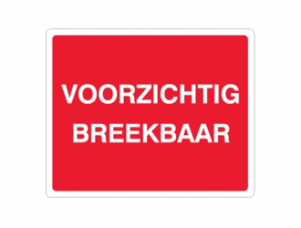 Gevarenetiketten 8x10cm Voorzichtig-Breekbaar artikel afbeelding