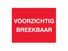 Gevarenetiketten 8x10cm Voorzichtig-Breekbaar