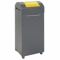 Verzamelaar voor kringloopmateriaal, vlamdovend inhoud 75 l, b x h x d = 380x940x320 mm inwerpopening (Kleur inwerpklep: signaalgeel RAL 1003)