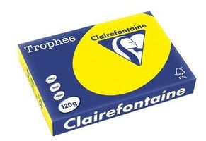 Clairefontaine Trophee kopieerpapier A4 210x297mm 120gr. Kleur: Felgeel Artikelcode 1292