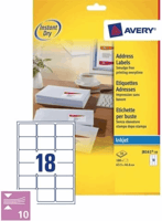 Etiket Avery J8161-10 63.5x46.6mm wit 180stuks