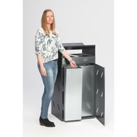 Verzamelstation voor recyclebare materialen 4-voudige inworp, inhoud 200 l antiekzilver