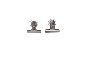 Papierklem MAUL Bulldog met magneet 52mm capaciteit 20mm zilver 2 stuks
