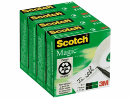 Plakband Scotch Magic 810 19mmx33m onzichtbaar transparant 4 rollen