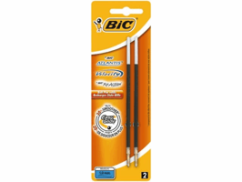 Balpenvulling Bic voor diverse balpennen medium zwart blister à 2 stuks