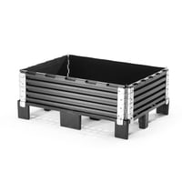 Kunststof opzetframe, VE = 2 stuks voor pallet 800x600 mm (Functie: diagonaal inklapbaar met 4 scharnieren; Gewicht: 7,4 kg; Gewicht per stuk: 3.7 kg; Uitvoering opzetwanden: 4 scharnieren)