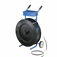 Afroller voor kunststof omsnoeringsband voor bandbreedte 16 mm, verrijdbaar kern-Ø 406 mm