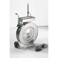 PET-set voor zware lasten bestaande uit bandhaspel, omsnoeringsapparaat met accu, PET-band voor bandbreedte 19 mm