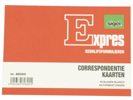 Correspondentiekaart Sigel Expres A6 blanco ivoorkarton pak à 50 stuks