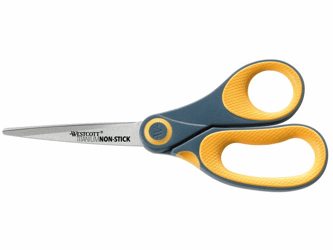 Westcott Schaar, Niet-Klevend, Titanium, 204 mm, Grijs, Geel artikel afbeelding