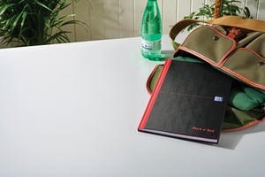 Notitieboek Oxford Black n' Red A4 96vel blanco zwart