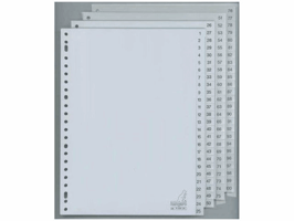 Kangaro Voorbedrukt Tabblad, A4, Polypropyleen, 100-delig, Grijs (pak 5 x 100 stuks)