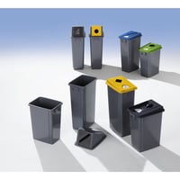 Robuuste verzamelbak voor recyclebaar materiaal met deksel inhoud 60 l, hoge deksel, VE = 3 stuks inwerpklep