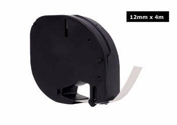 LABELTAPE QUANTORE 91200 12MMX4M WIT/ZWART artikel afbeelding