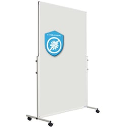 Hygiënewhiteboard, mobiel geëmailleerd, antibacterieel bordoppervlak h x b x d = 1900x1265x505 mm
