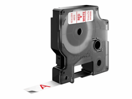 Dymo D1 labeltape 12 mm Rood op wit 45015