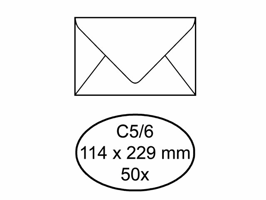 Envelop Quantore bank C5/6 114x229mm zelfklevend wit 50 stuks