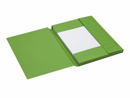 Dossiermap Secolor A4 3 kleppen 100% gerecycled karton 250 gr groen