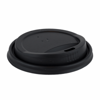 CPLA deksel zwart 80mm Ø voor KOFFIEBEKER-240ML/80MM-WIT