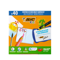 Kleurpotloden Bickids Multi Surface Class inclusief 2 puntenslijpers assorti in 10 kleuren pak à 40 stuks