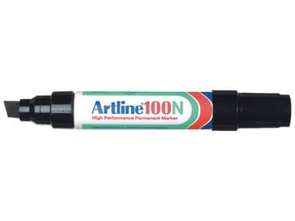 Artline 100N Permanente Marker, Beitelvormige Punt, 7,5 - 12,5 mm, Zwart