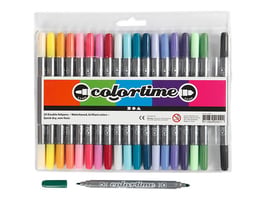 Colortime Stiften met dubbele punt, lijndikte 2,3 + 3,6mm, assorti (pak 20 stuks)