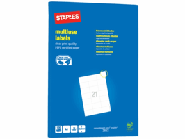 Staples Universele etiketten 70 x 42,3 mm (pak 2100 stuks)