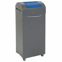Verzamelaar voor kringloopmateriaal, vlamdovend inhoud 75 l, b x h x d = 380x940x320 mm inwerpopening (Kleur inwerpklep: gentiaanblauw RAL 5010)