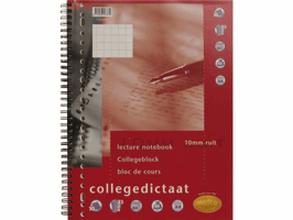 Collegeblok Multo A4 ruit 10x10mm 23-gaats 160 pagina's 80gr wit