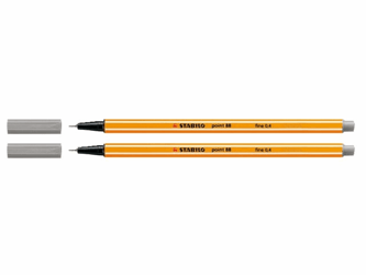 FINELINER STABILO POINT 88/96 DONKERGRIJS  artikel afbeelding