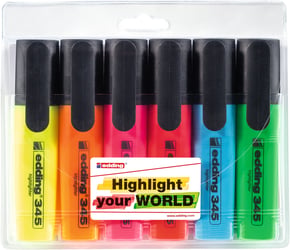 Markeerstift edding 345 2-5mm blister à 6 kleuren